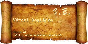 Várdai Boglárka névjegykártya